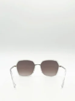 Sunglasses*SVNX Plastic frame oversized sunglasses Gold
