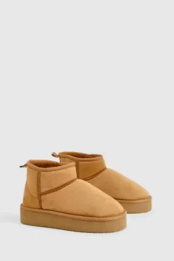 Cosy Boots|Ankle Boots*boohoo Platform Cosy Ankle Boots chestnut