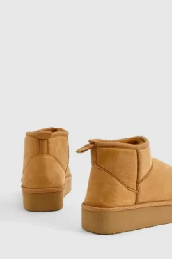 Cosy Boots|Ankle Boots*boohoo Platform Cosy Ankle Boots chestnut