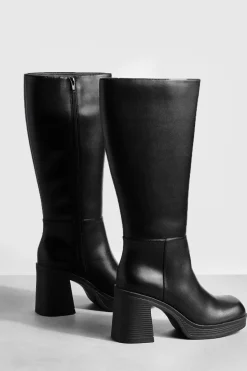 Over The Knee Boots|Knee High Boots*boohoo Platform Knee High Boots black