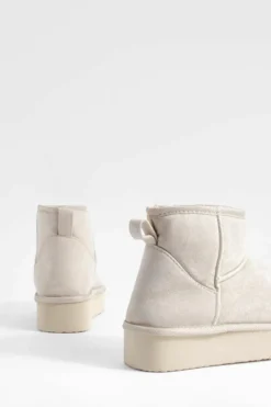 Cosy Boots|All Boots*boohoo Platform Mini Cosy Boots ecru