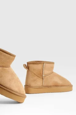 Cosy Boots|Up To 80% Off Winter Warmers*boohoo Platform Mini Cosy Boots chestnut