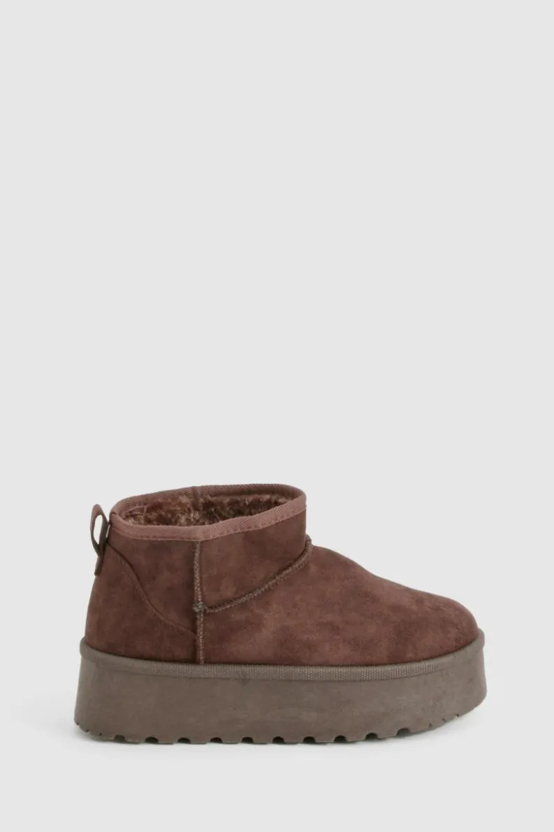 Cosy Boots|All Boots*boohoo Platform Ultra Mini Cosy Boots chocolate