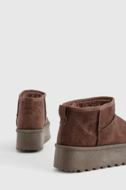 Cosy Boots|All Boots*boohoo Platform Ultra Mini Cosy Boots chocolate