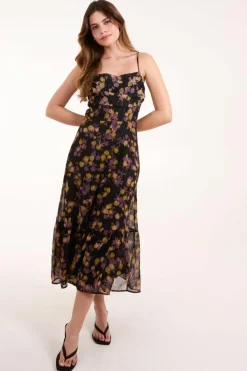 Midi Dresses*Blue Vanilla Pleated Bust Midi Dress Multi