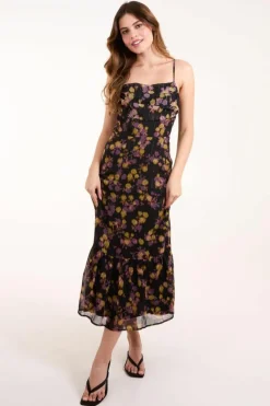 Midi Dresses*Blue Vanilla Pleated Bust Midi Dress Multi