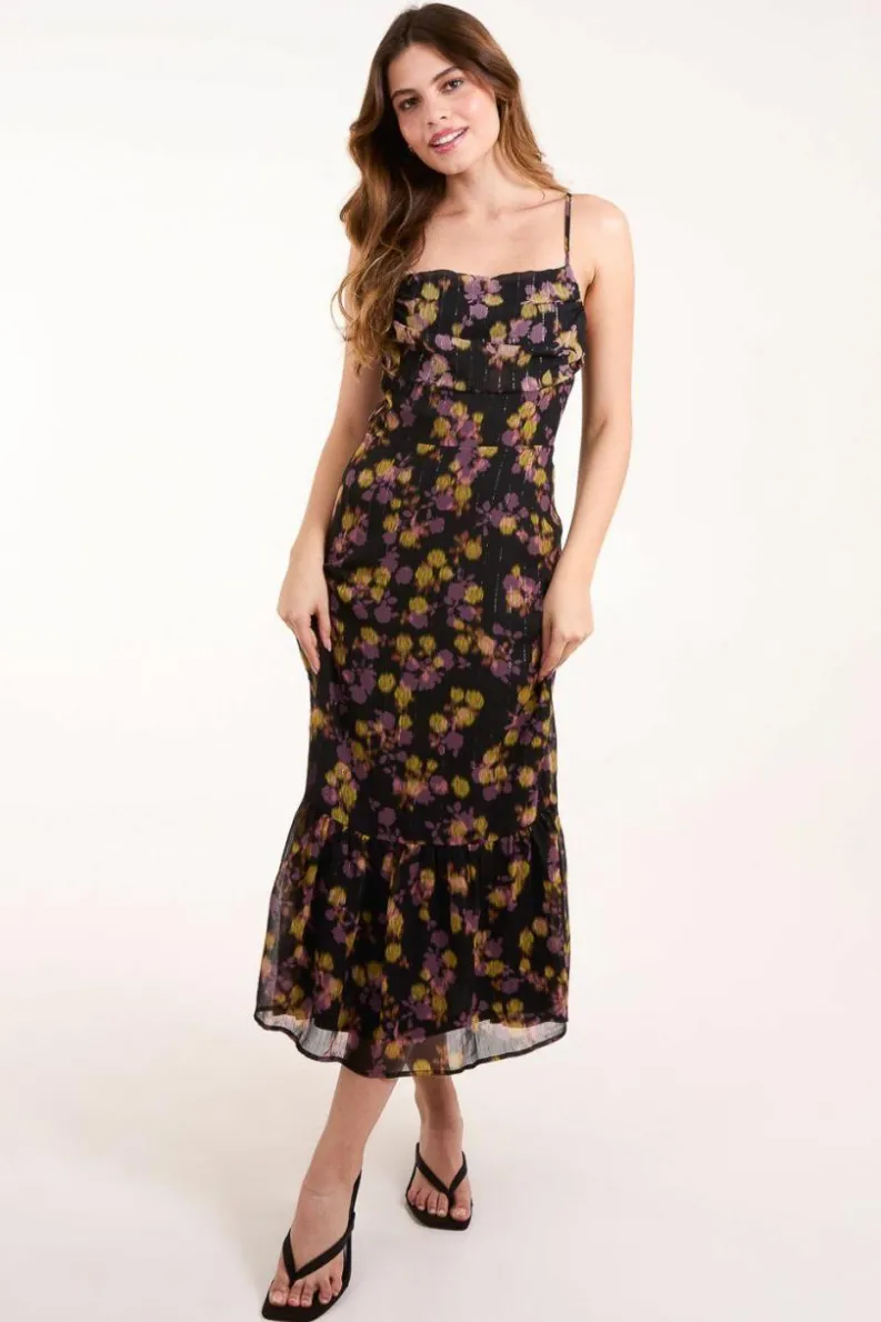 Midi Dresses*Blue Vanilla Pleated Bust Midi Dress Multi