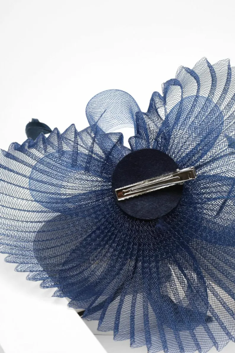 Hair Accessories*Quiz Pleated Flower Clip Fascinator Navy