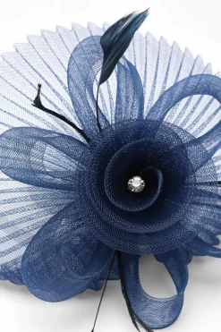 Hair Accessories*Quiz Pleated Flower Clip Fascinator Navy