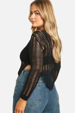 Jumpers*boohoo Plus Asymmetric Ladder Jumper black