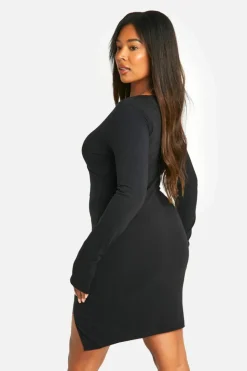 Wrap Dresses*boohoo Plus Basic Jersey Wrap Dress black