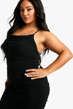 Bodycon Dresses*boohoo Plus Beaded Strappy Midaxi Dress black