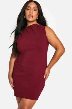 A Line Dresses*boohoo Plus Bengaline A Line Mini Dress berry