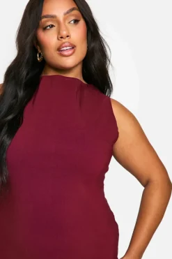 A Line Dresses*boohoo Plus Bengaline A Line Mini Dress berry