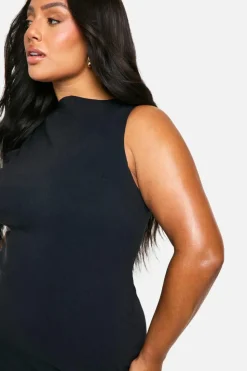A Line Dresses*boohoo Plus Bengaline A Line Mini Dress black