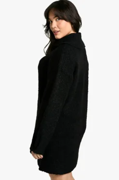 Jumper Dresses|Jumper Dresses*boohoo Plus Borg Oversized Collar Detail Mini Dress black
