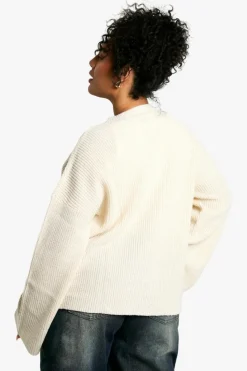 Cardigans|Knitwear*boohoo Plus Bow Detail Cardigan cream