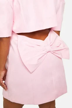 Blazer Dresses*boohoo Plus Bow Detail Puff Sleeve Blazer Dress pink