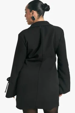 Blazer Dresses*boohoo Plus Bow Diamante Cuff Blazer Dress black