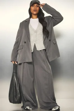 Cardigans*boohoo Plus Brushed oversized Cardigan light grey