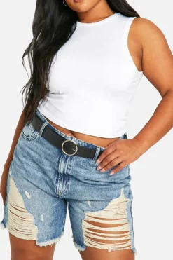 Belts*boohoo Plus Circle Ring Boyfriend Belt black