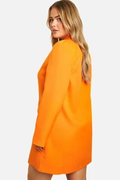 Blazer Dresses*boohoo Plus Contrast Button Blazer Dress orange