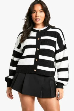 Cardigans*boohoo Plus Contrast Stripe Cardigan multi