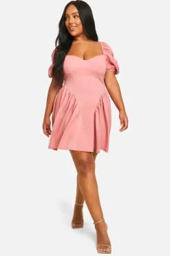 Skater Dresses*boohoo Plus Corset Skater Dress blush