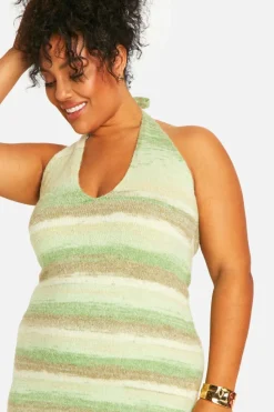 Jumper Dresses|Jumper Dresses*boohoo Plus Cowl Knitted Buckle Dress green