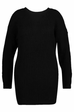 Jumper Dresses|Jumper Dresses*boohoo Plus Crew Neck Jumper Dress black