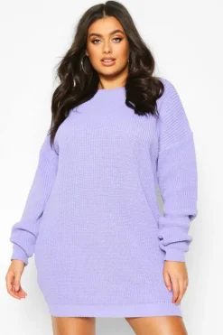 Jumper Dresses|Jumper Dresses*boohoo Plus Crew Neck Jumper Dress black