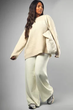 Jumpers|Dsgn Studio*boohoo Plus DSGN Crew Neck Jumper cream