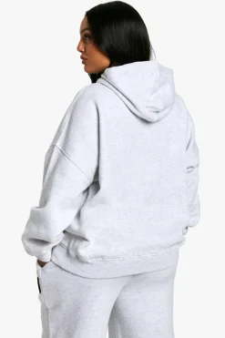 Sweatshirts|Athleisure*boohoo Plus Dsgn Studio Towelling Applique Oversized Hoodie ash grey