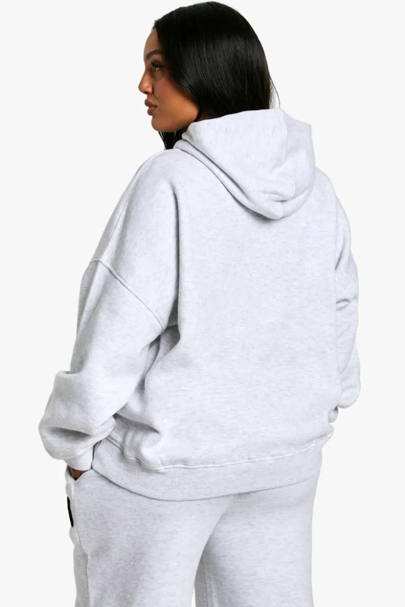 Sweatshirts|Athleisure*boohoo Plus Dsgn Studio Towelling Applique Oversized Hoodie ash grey