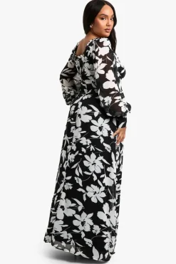 Skater Dresses*boohoo Plus Floral Corset Detail Maxi Milkmaid Dress black