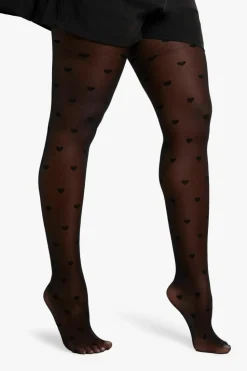 Tights & Socks|Tights & Socks*boohoo PLUS HEART PATTERN TIGHTS black