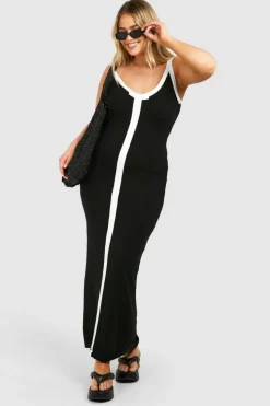 Jumper Dresses|Jumper Dresses*boohoo Plus Knitted Midaxi Dress black