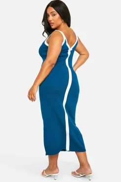 Jumper Dresses|Jumper Dresses*boohoo Plus Knitted Midaxi Dress blue
