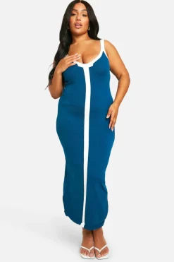 Jumper Dresses|Jumper Dresses*boohoo Plus Knitted Midaxi Dress blue