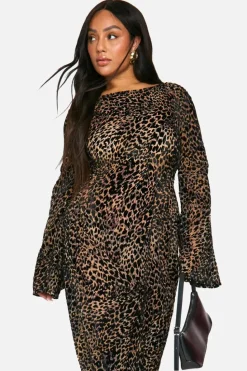 Maxi Dresses*boohoo Plus Devore Low Back Column Maxi Dress leopard