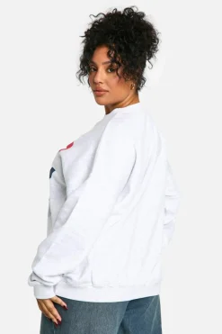 Sweatshirts|Hoodies & Sweatshirts*boohoo Plus NYC Chest Print Oversized Sweatshirt ash grey