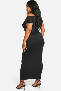 Bodycon Dresses*boohoo Plus Off Shoulder Super Maxi Dress black