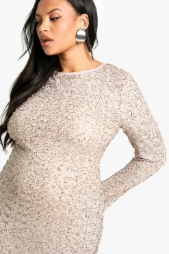 Maxi Dresses*boohoo Plus Open Back Hand Embellished Maxi Dress mocha