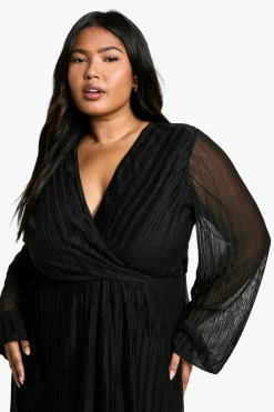 Skater Dresses|Mini Dresses*boohoo Plus Plisse Skater Dress black