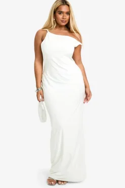 Maxi Dresses*boohoo Plus Slinky Twist Shoulder Maxi Dress white