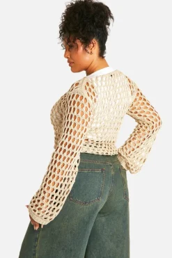 Jumpers*boohoo Plus Slouchy Loose Knit Jumper taupe