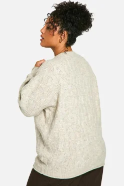 Oversized Jumpers|Jumpers*boohoo Plus Soft Cable Knit Oversized Jumper camel