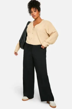Cardigans*boohoo Plus Soft Knit Button Oversized Cardigan biscuit