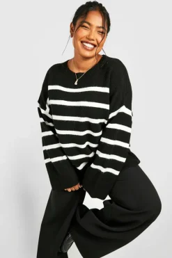 Oversized Jumpers|Jumpers*boohoo Plus Soft Knit Oversized Jumper black
