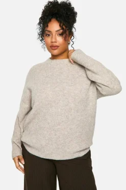 Oversized Jumpers*boohoo Plus Soft Knit Oversized Jumper stone